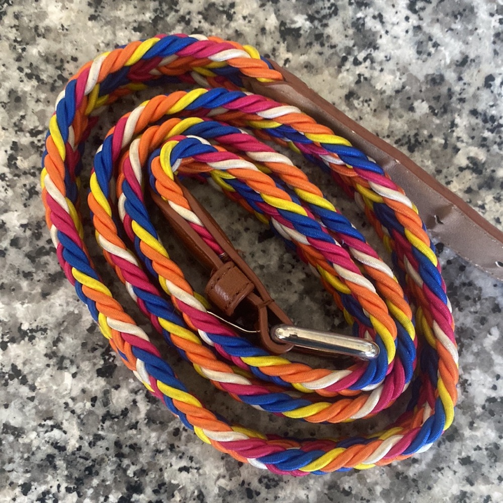Multicolored braided belt